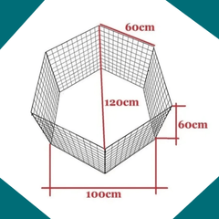 Cercado Cerca Canil Dobravel Tela Arame Para Pet Cães Caes Cachorro Coelho Porquinho 6x60x60